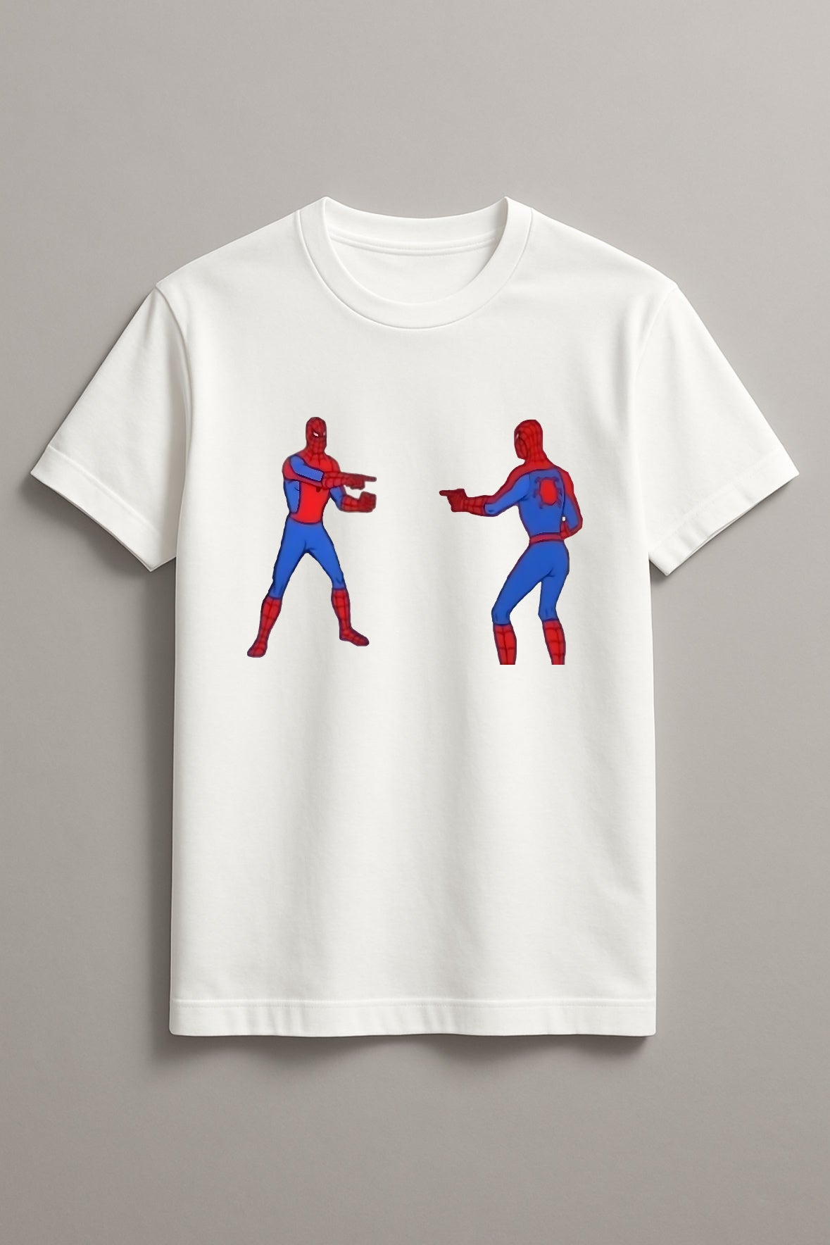 Unisex Double Spiderman Graphic Printed Round Neck Cotton T Shirt