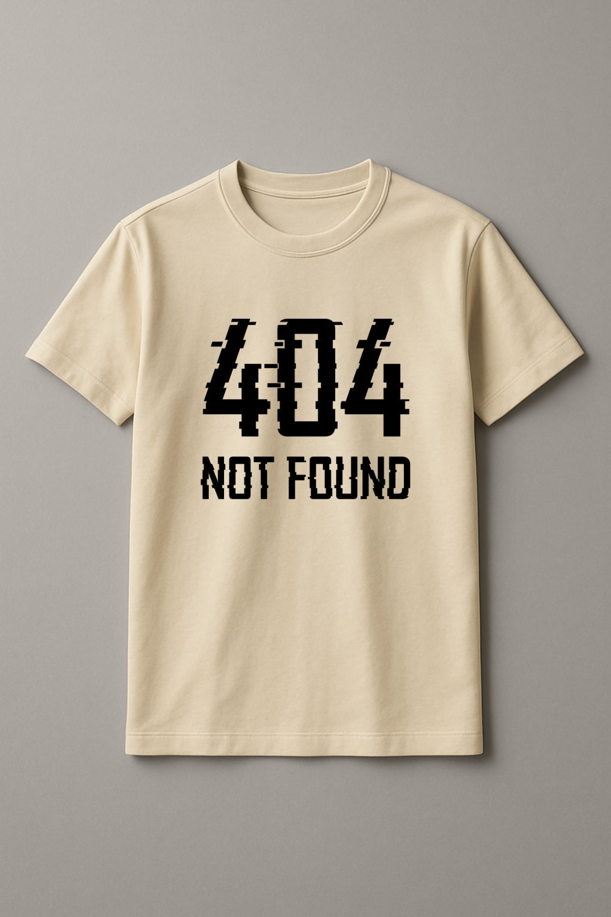 Unisex 404 Error Graphic Printed Round Neck Cotton T Shirt