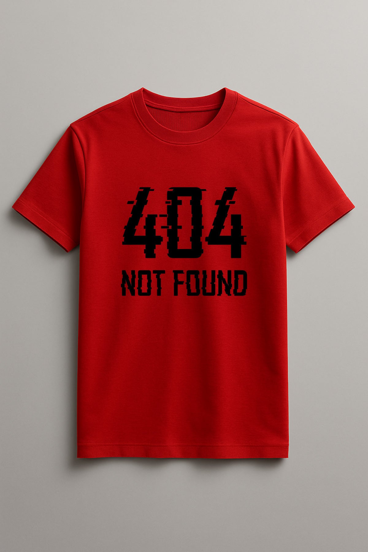 Unisex 404 Error Graphic Printed Round Neck Cotton T Shirt