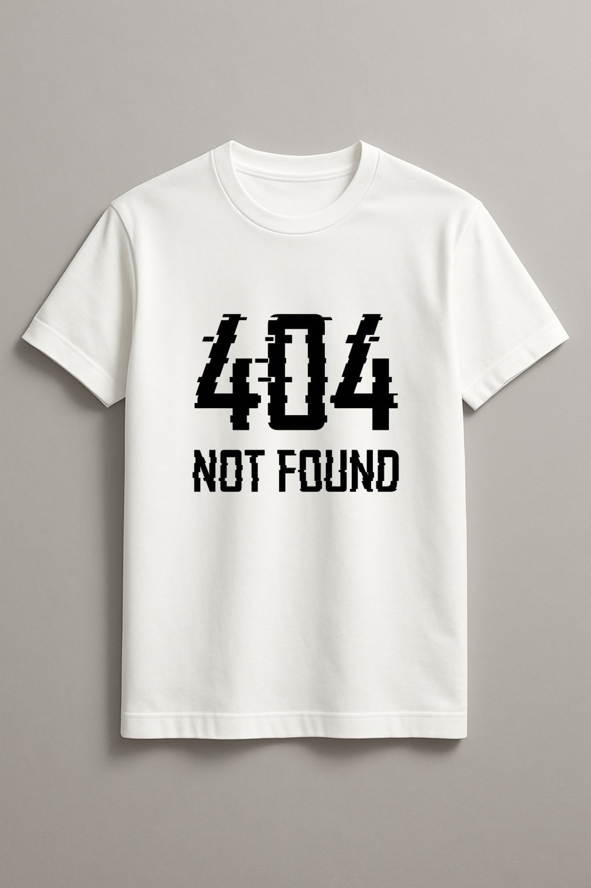 Unisex 404 Error Graphic Printed Round Neck Cotton T Shirt
