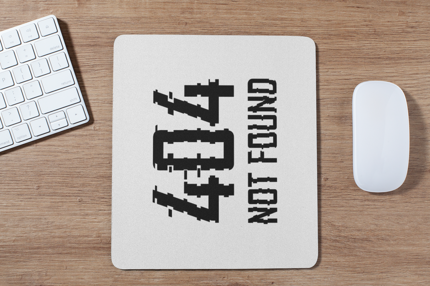 FOMO Fashions 404 error mouse pad variant two with glitch art typography