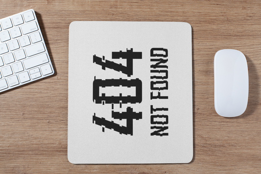 FOMO Fashions 404 error mouse pad variant two with glitch art typography