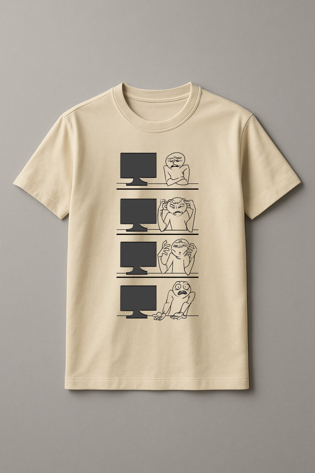 Unisex Computer Guy Graphic Printed Round Neck Cotton T Shirt