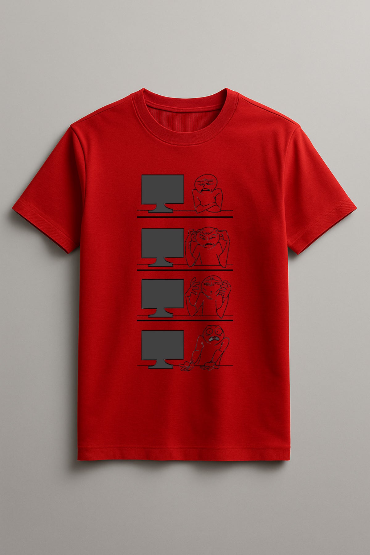 Unisex Computer Guy Graphic Printed Round Neck Cotton T Shirt