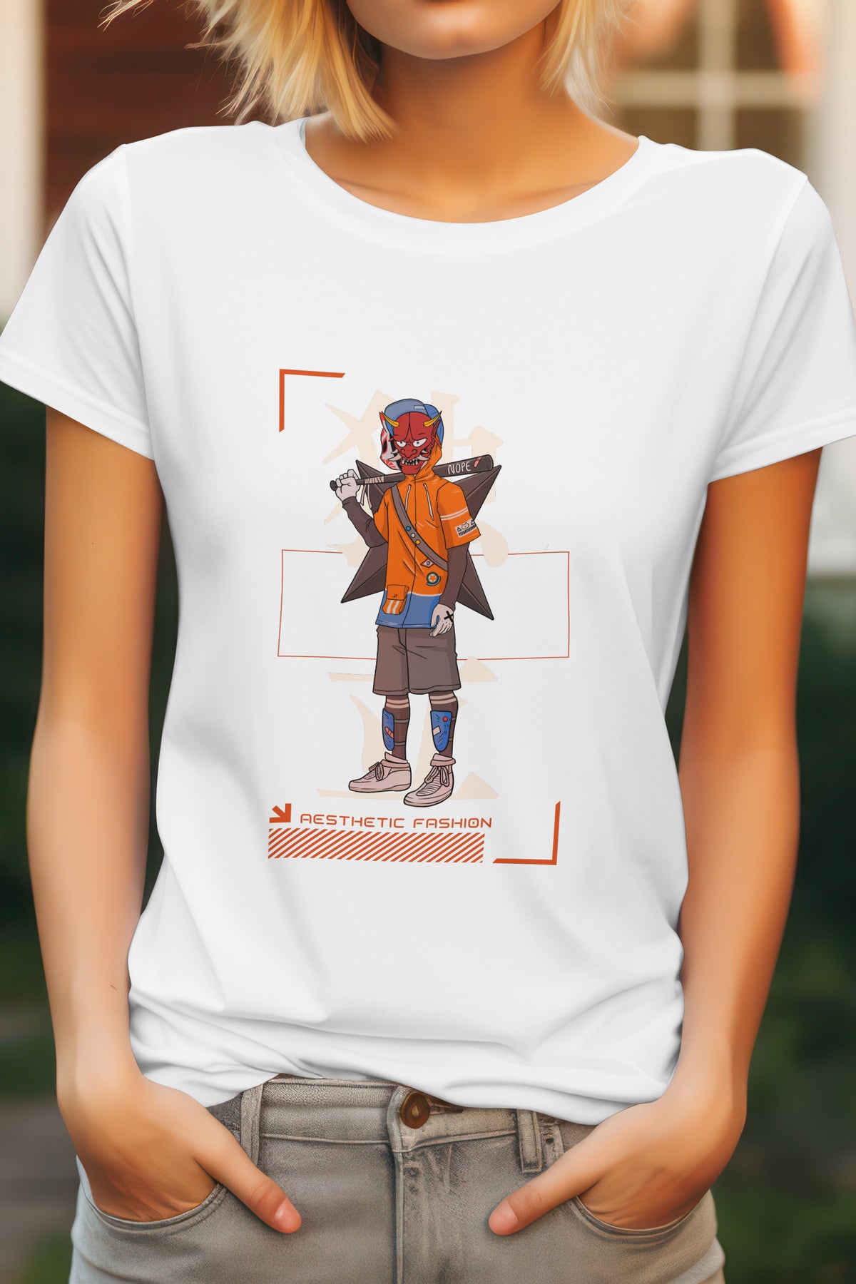 Unisex Aesthetic Fashion Graphic Printed Round Neck Cotton T Shirt