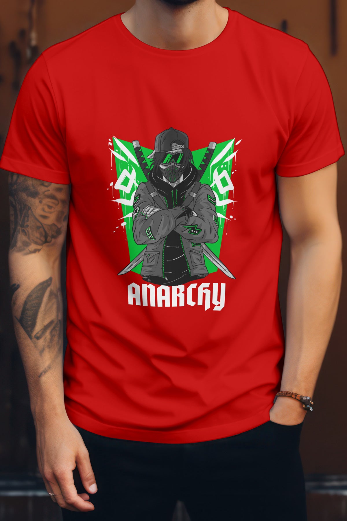 Unisex Anarchy Graphic Printed Round Neck Cotton T Shirt