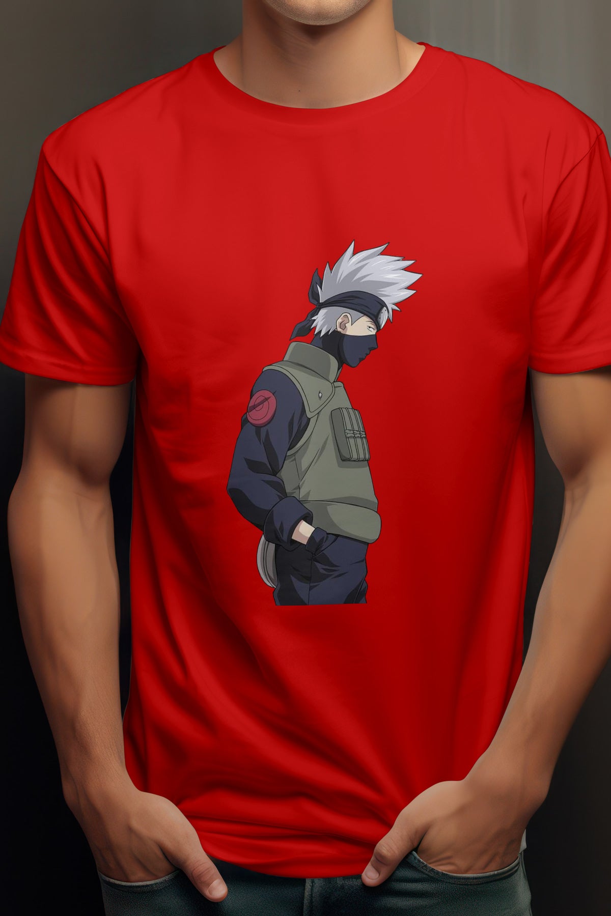 Unisex Anime Guy Graphic Printed Round Neck Cotton T Shirt