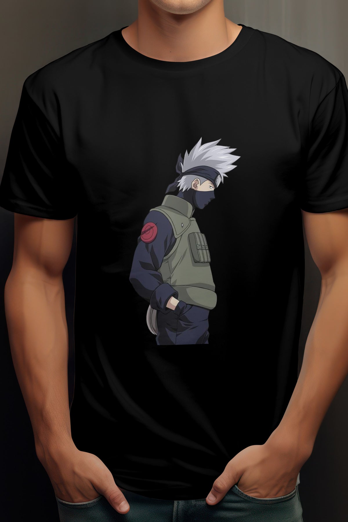 Unisex Anime Guy Graphic Printed Round Neck Cotton T Shirt