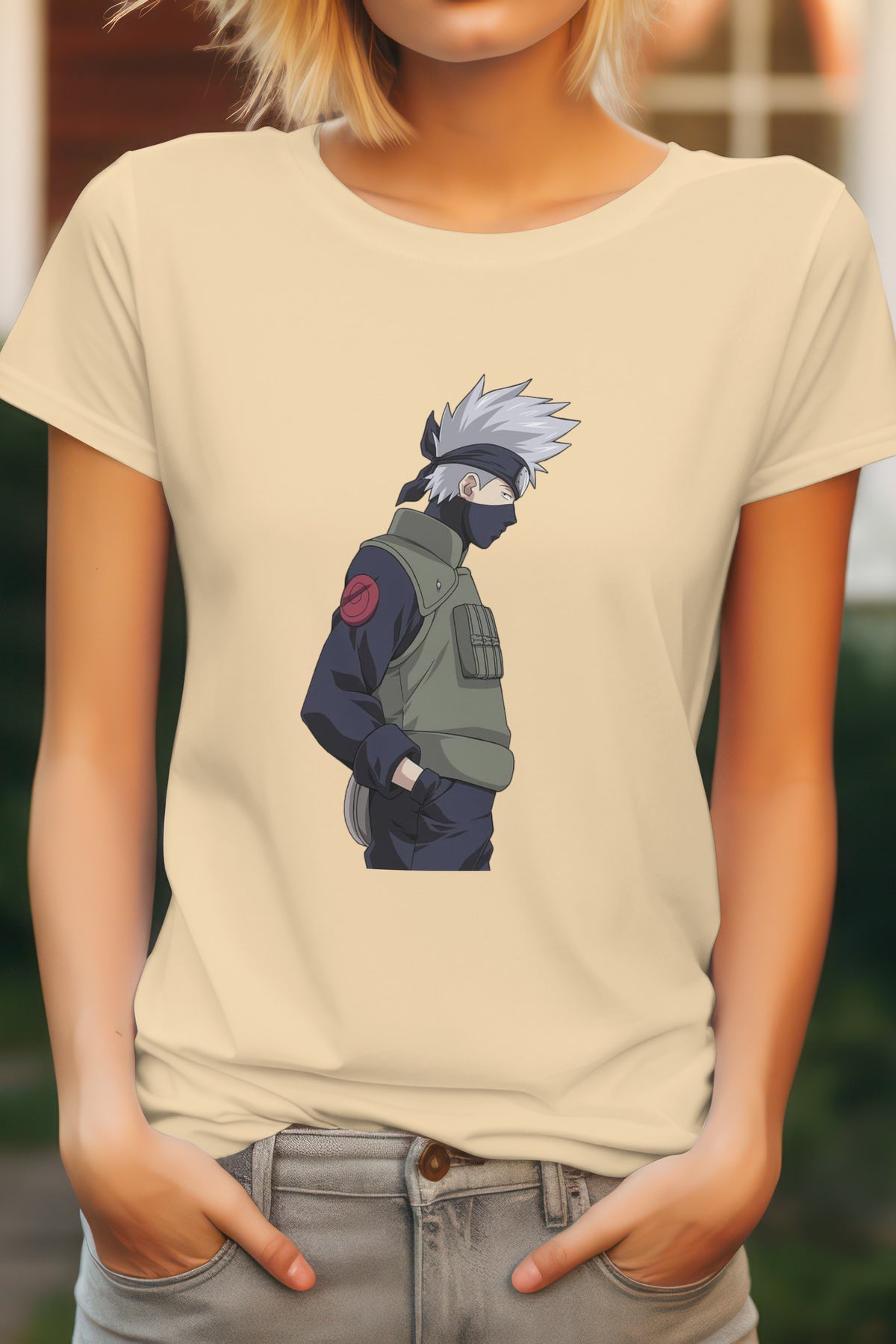 Unisex Anime Guy Graphic Printed Round Neck Cotton T Shirt