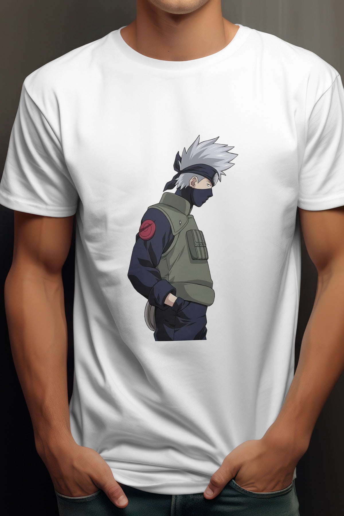 Unisex Anime Guy Graphic Printed Round Neck Cotton T Shirt
