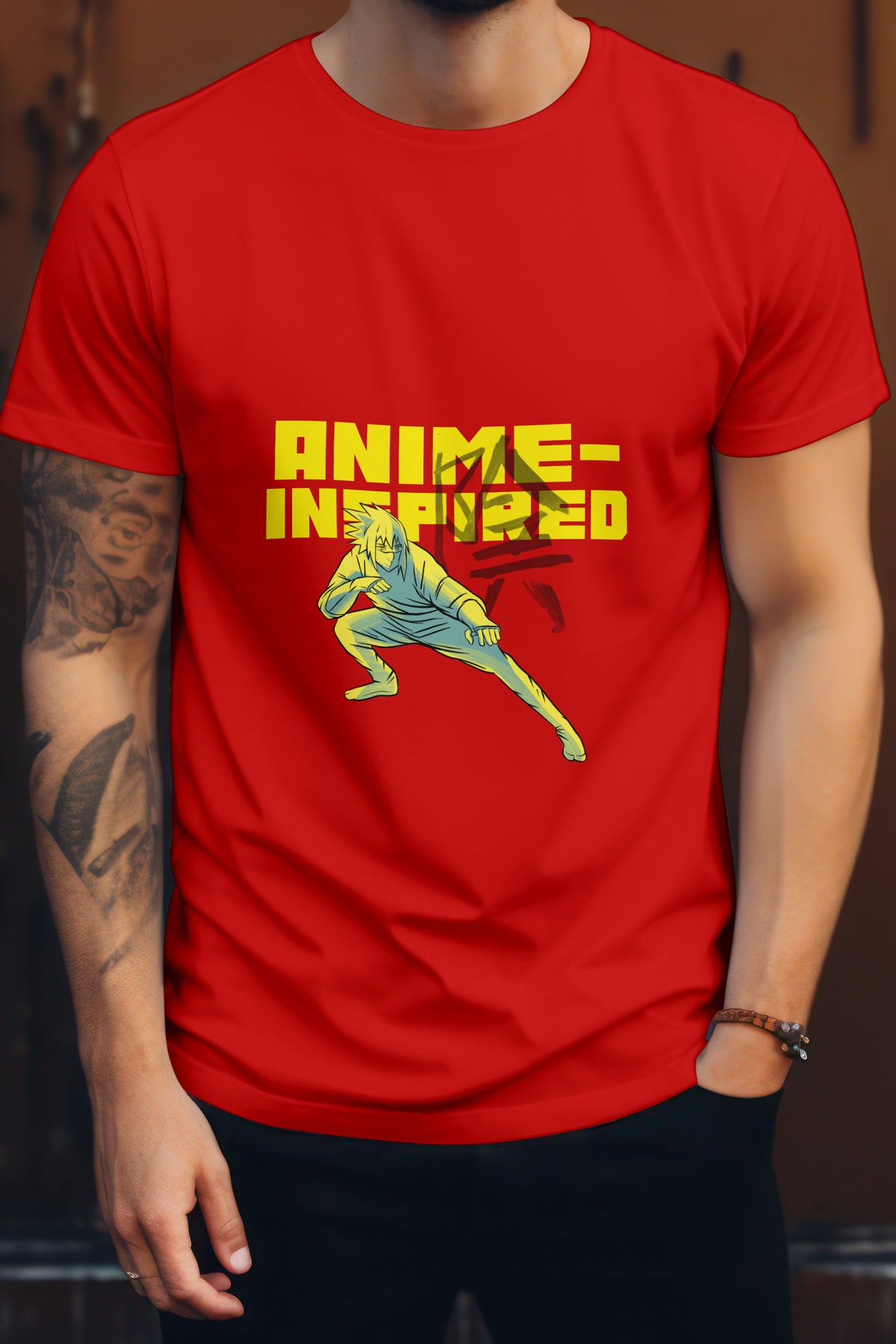 Unisex Anime Inspired Graphic Printed Round Neck Cotton T Shirt