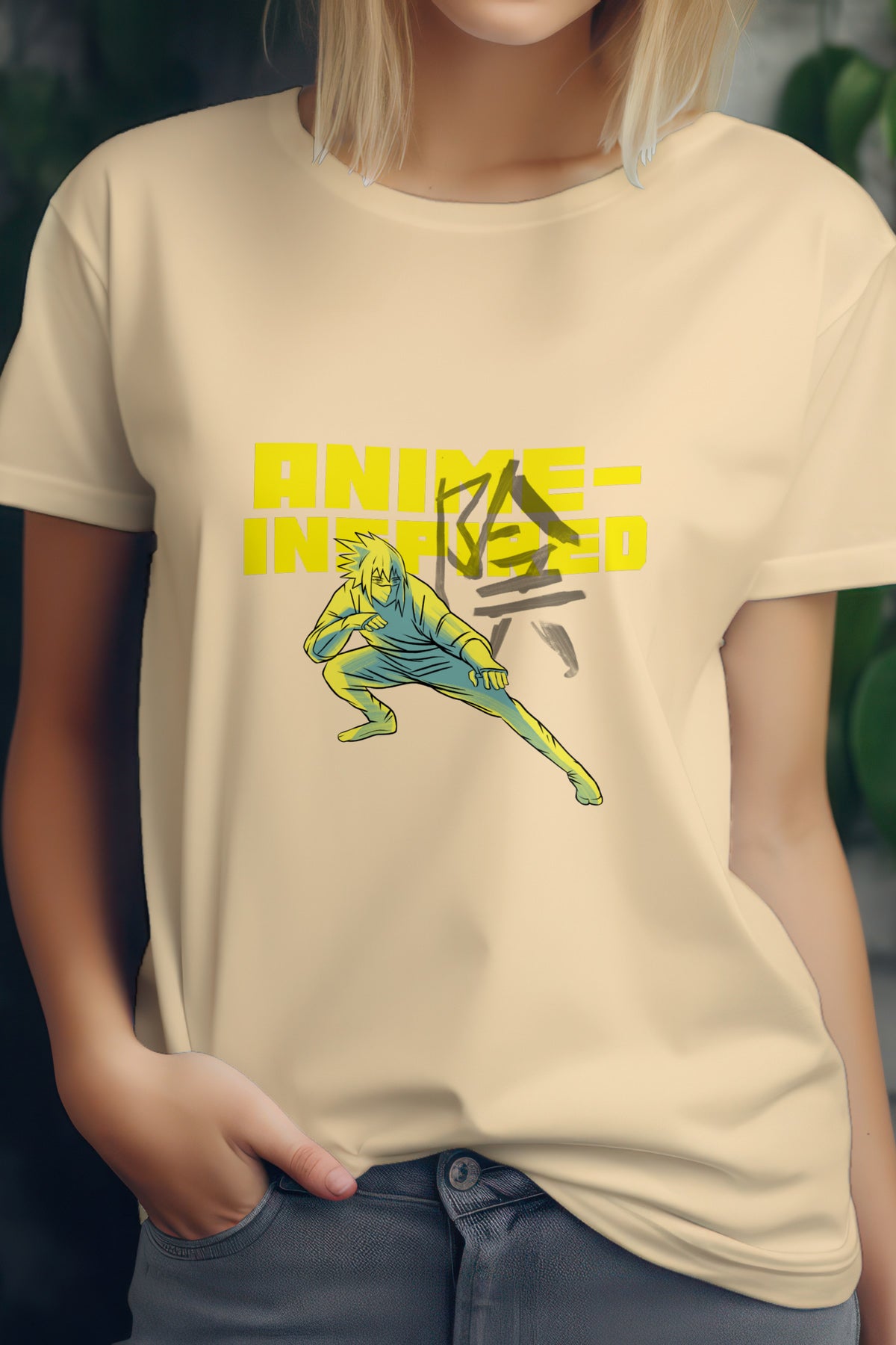 Unisex Anime Inspired Graphic Printed Round Neck Cotton T Shirt