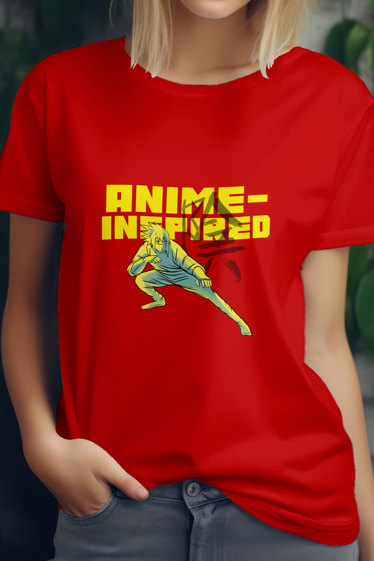 Unisex Anime Inspired Graphic Printed Round Neck Cotton T Shirt
