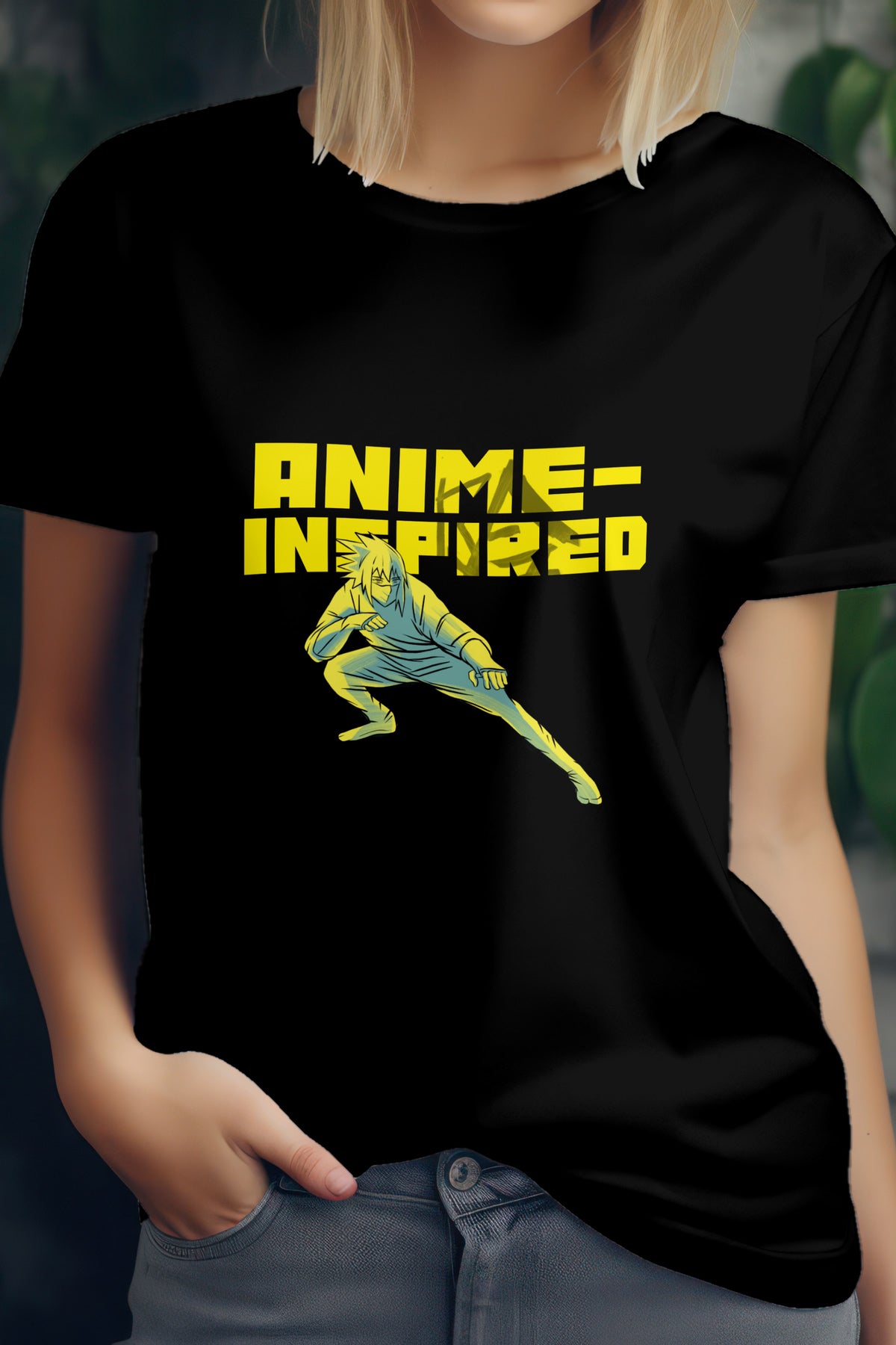 Unisex Anime Inspired Graphic Printed Round Neck Cotton T Shirt