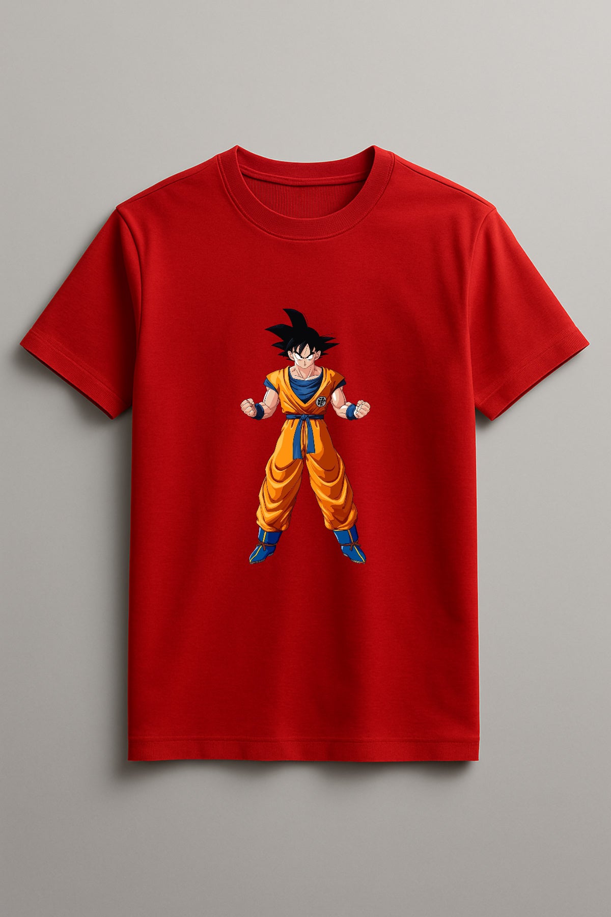 Unisex Determined Goku Graphic Printed Round Neck Cotton T Shirt