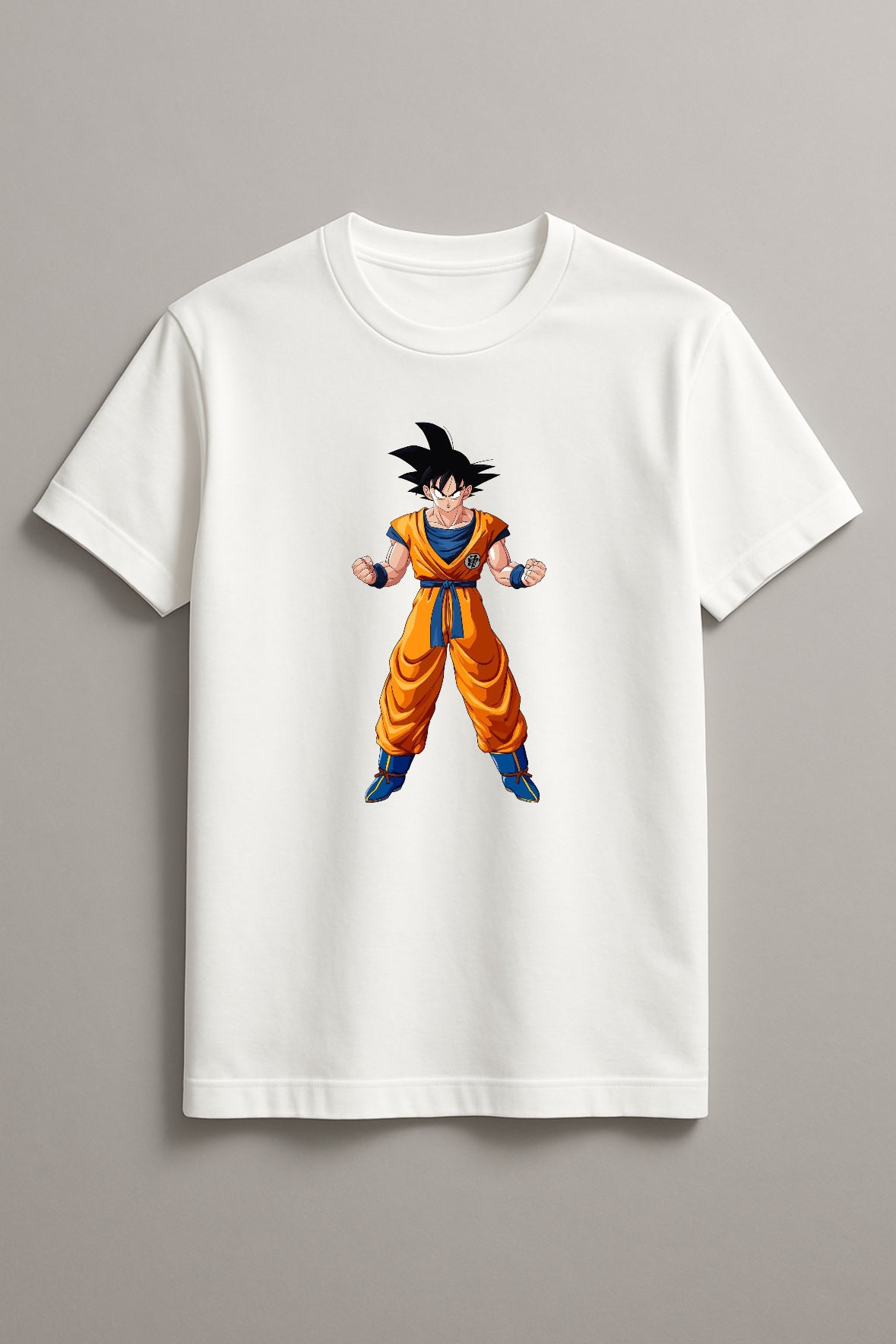 Unisex Determined Goku Graphic Printed Round Neck Cotton T Shirt