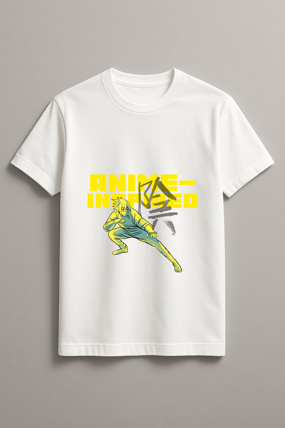 Unisex Anime Inspired Graphic Printed Round Neck Cotton T Shirt