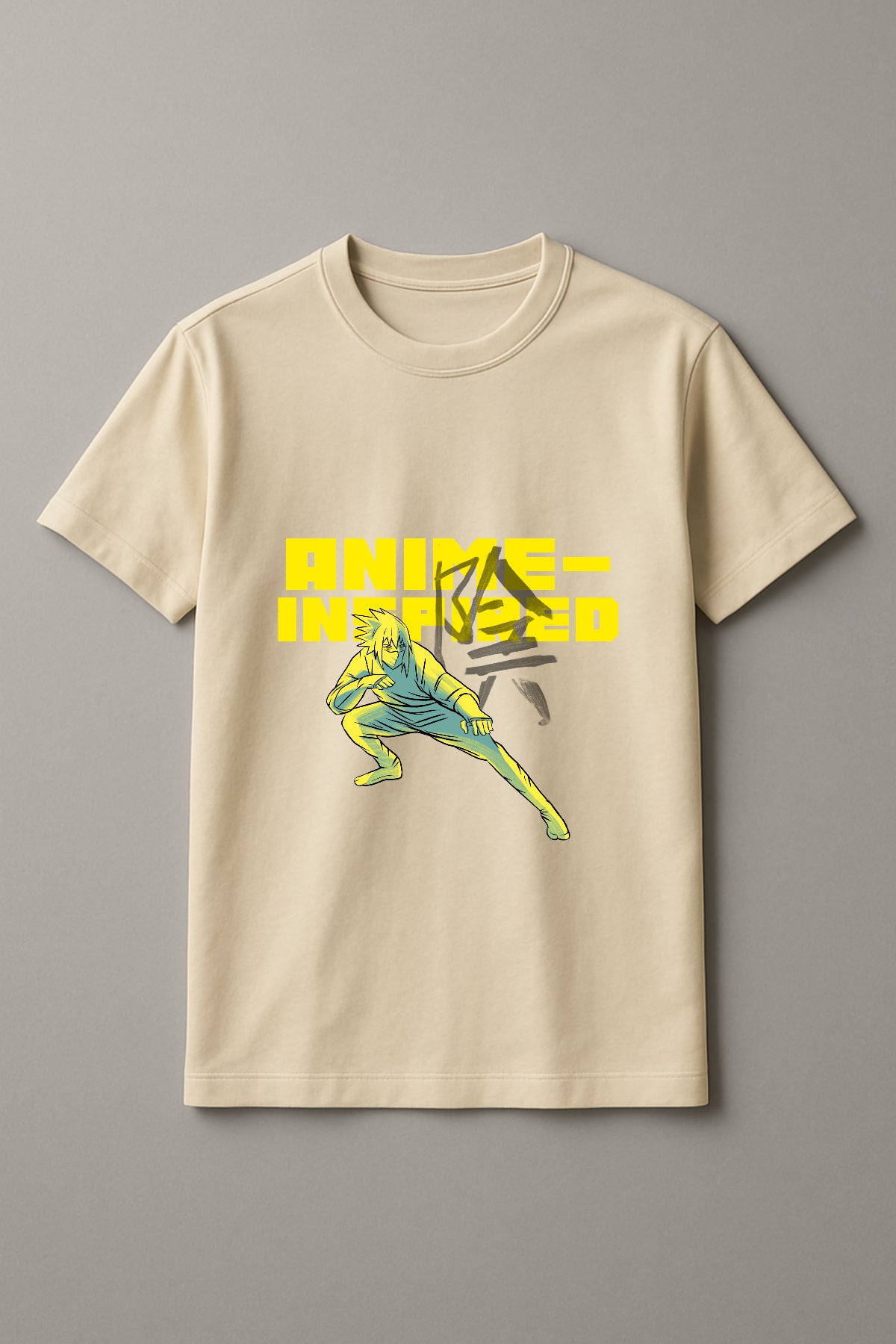Unisex Anime Inspired Graphic Printed Round Neck Cotton T Shirt