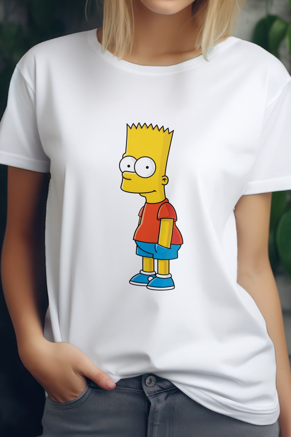 Unisex Witty Simpsons Graphic Printed Round Neck Cotton T Shirt