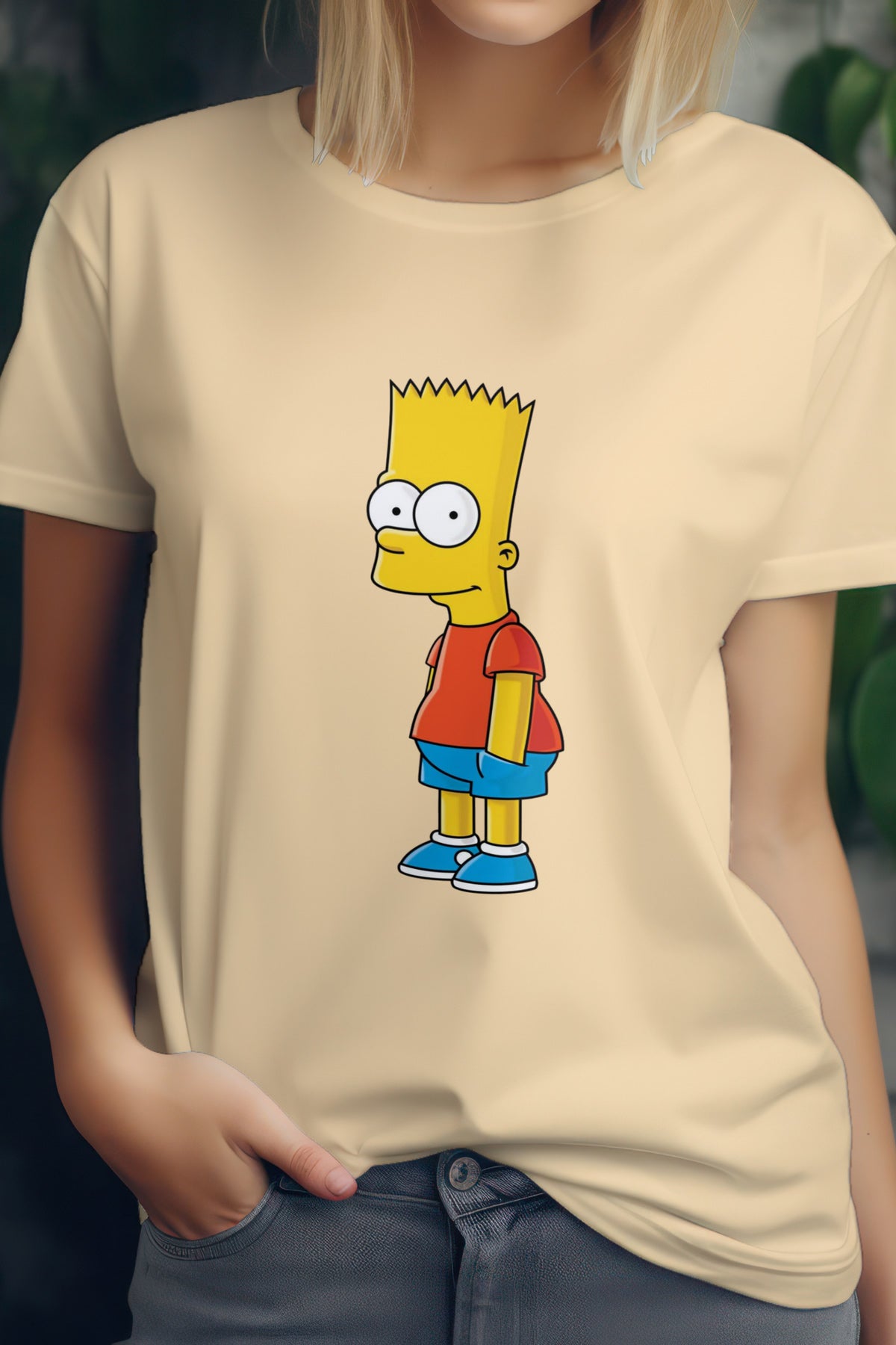 Unisex Witty Simpsons Graphic Printed Round Neck Cotton T Shirt