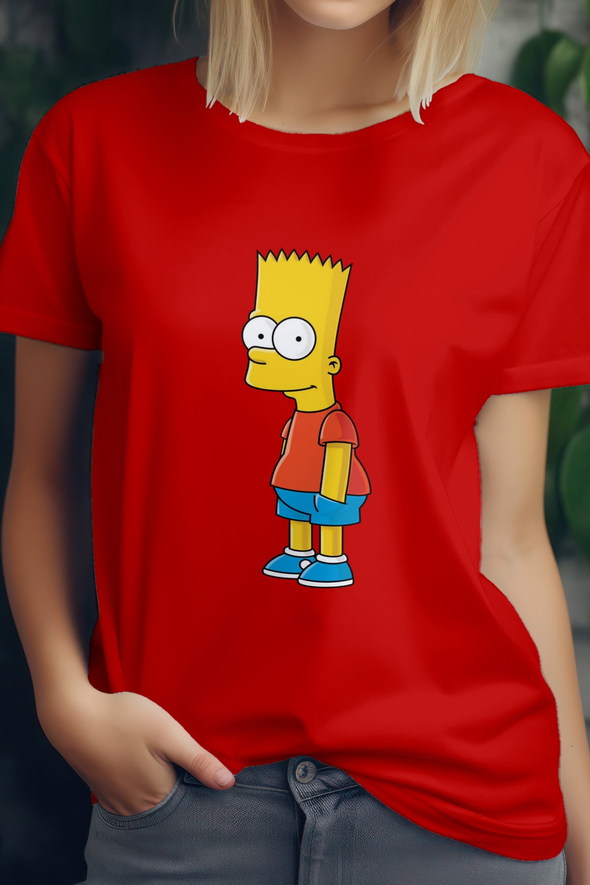 Unisex Witty Simpsons Graphic Printed Round Neck Cotton T Shirt