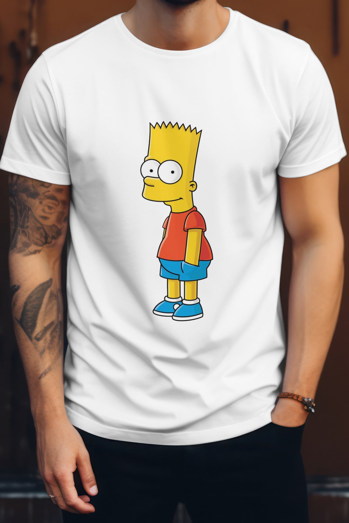 Unisex Witty Simpsons Graphic Printed Round Neck Cotton T Shirt