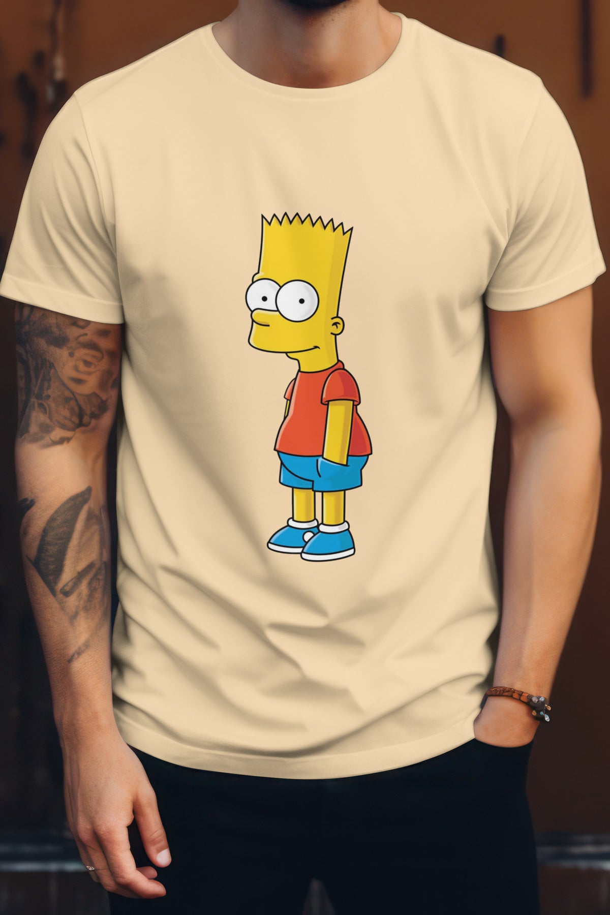 Unisex Witty Simpsons Graphic Printed Round Neck Cotton T Shirt