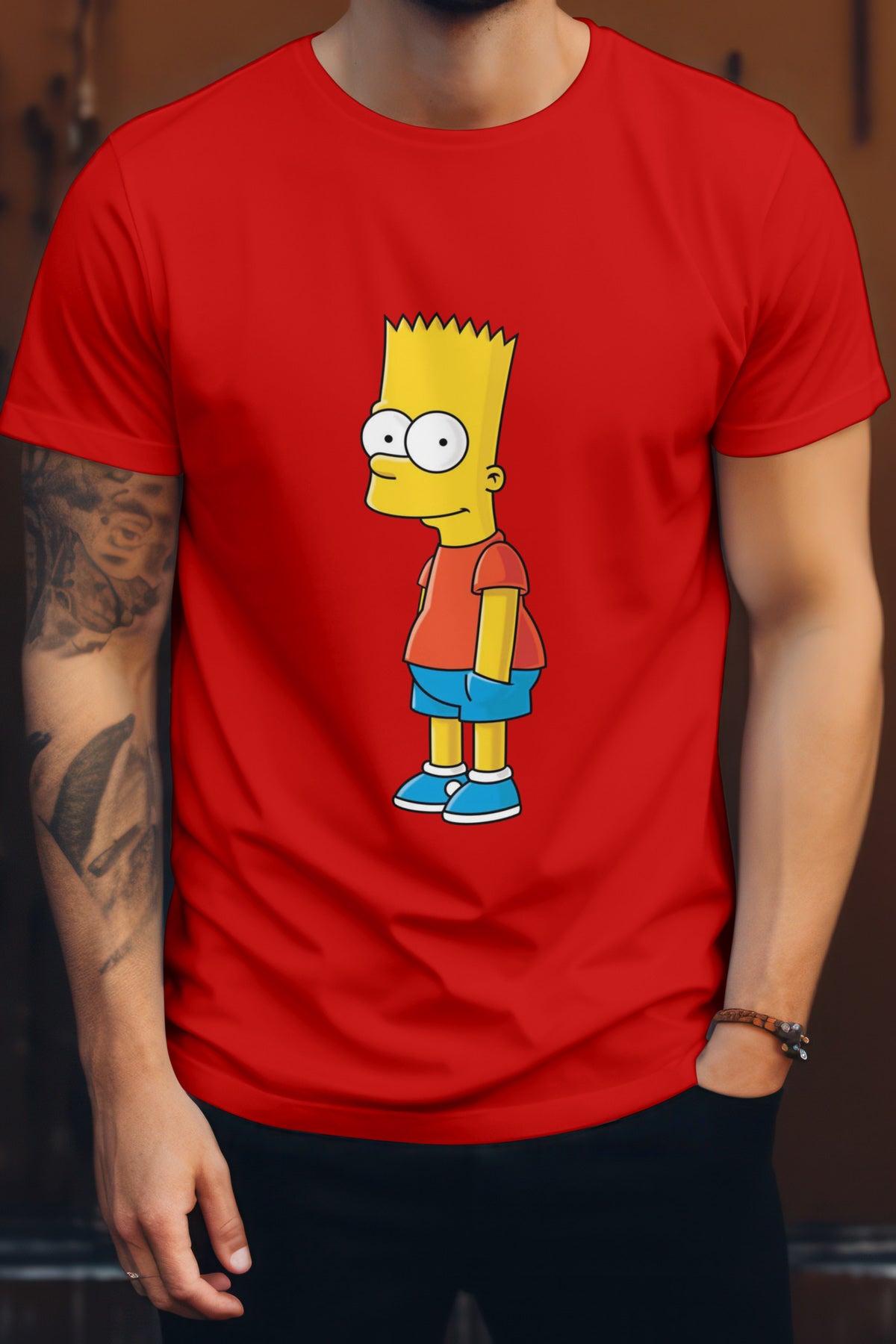 Unisex Witty Simpsons Graphic Printed Round Neck Cotton T Shirt