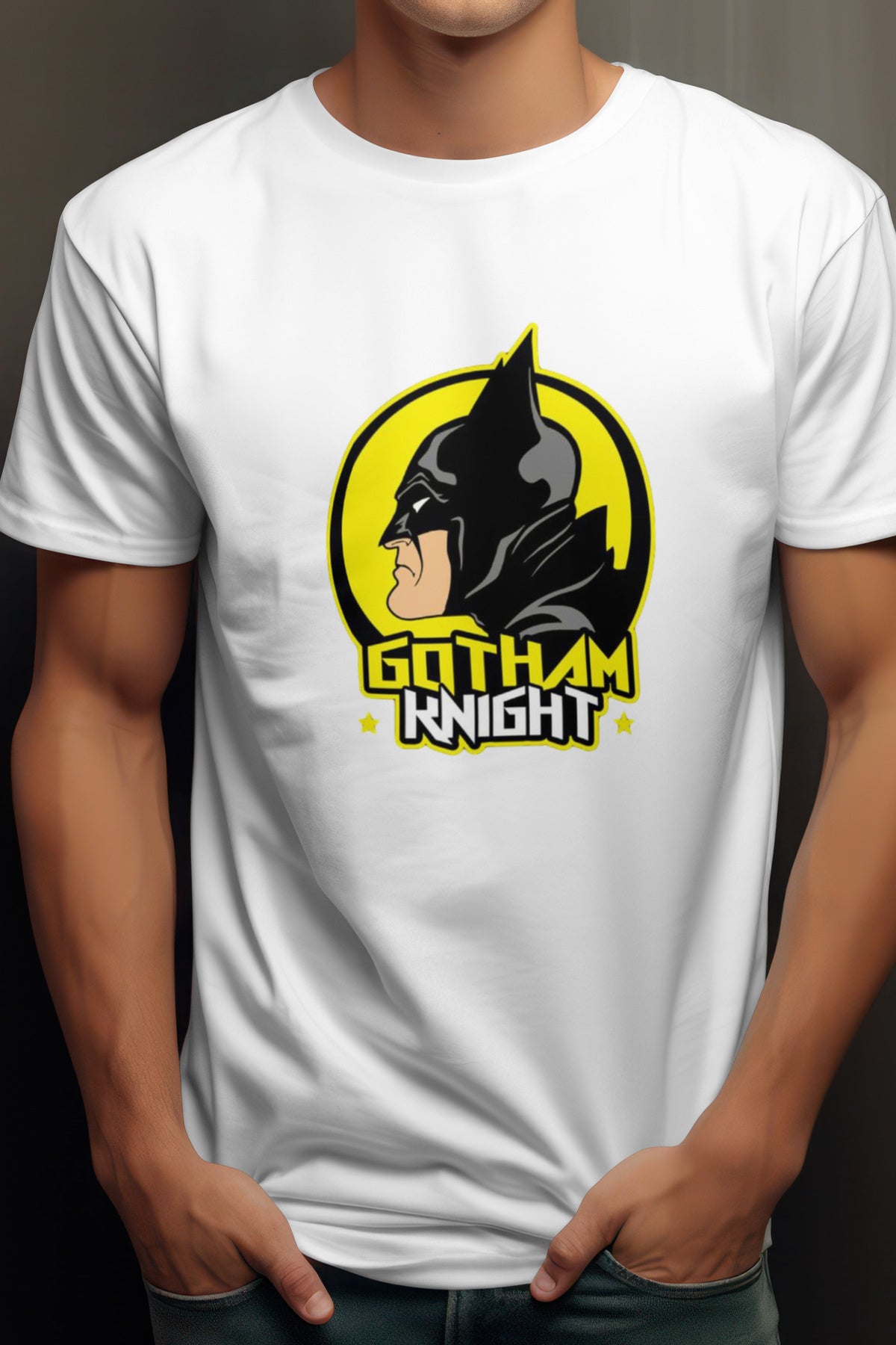 Unisex Batman Graphic Printed Round Neck Cotton T Shirt