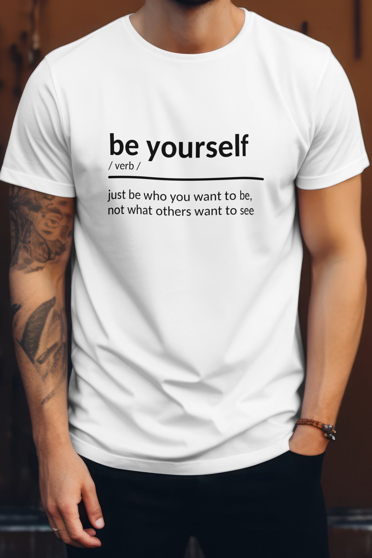 Unisex Be Who You Are Graphic Printed Round Neck Cotton T Shirt