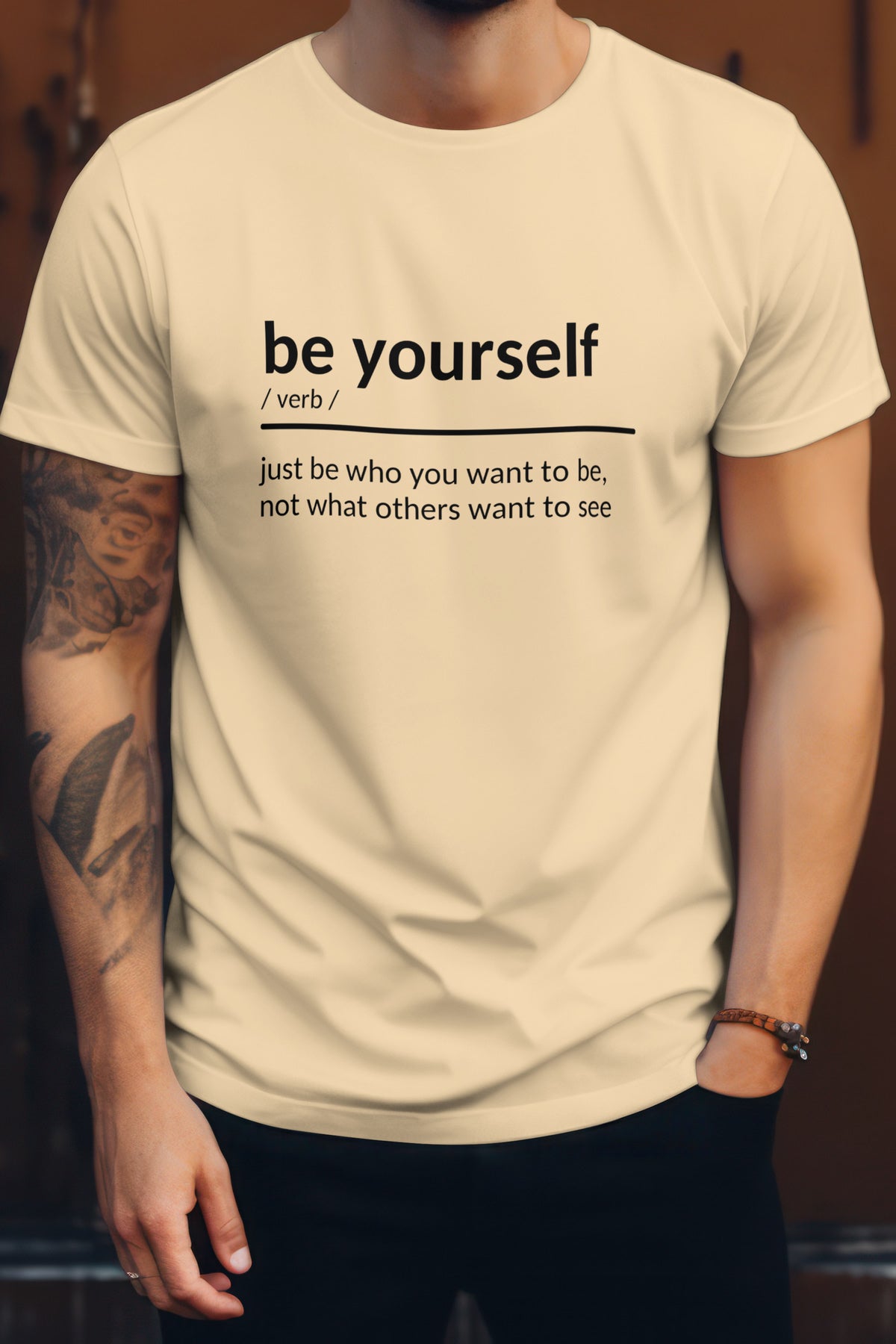 Unisex Be Who You Are Graphic Printed Round Neck Cotton T Shirt