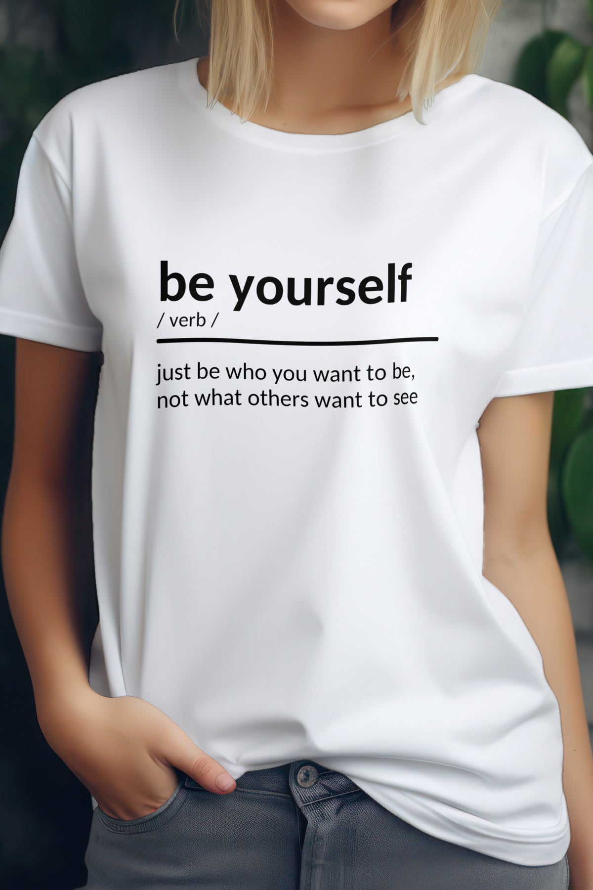 Unisex Be Who You Are Graphic Printed Round Neck Cotton T Shirt