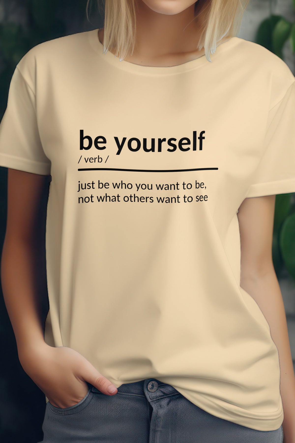 Unisex Be Who You Are Graphic Printed Round Neck Cotton T Shirt