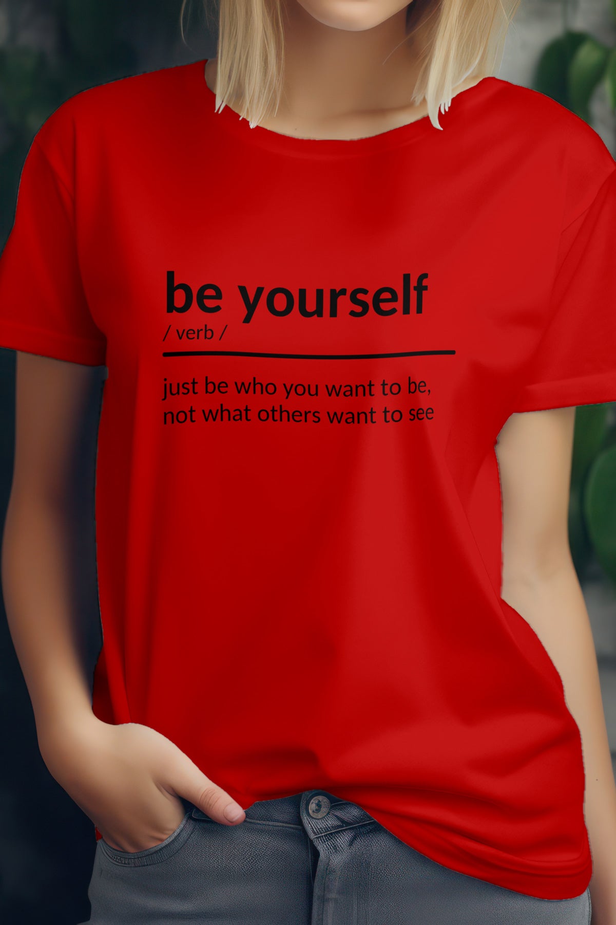 Unisex Be Who You Are Graphic Printed Round Neck Cotton T Shirt