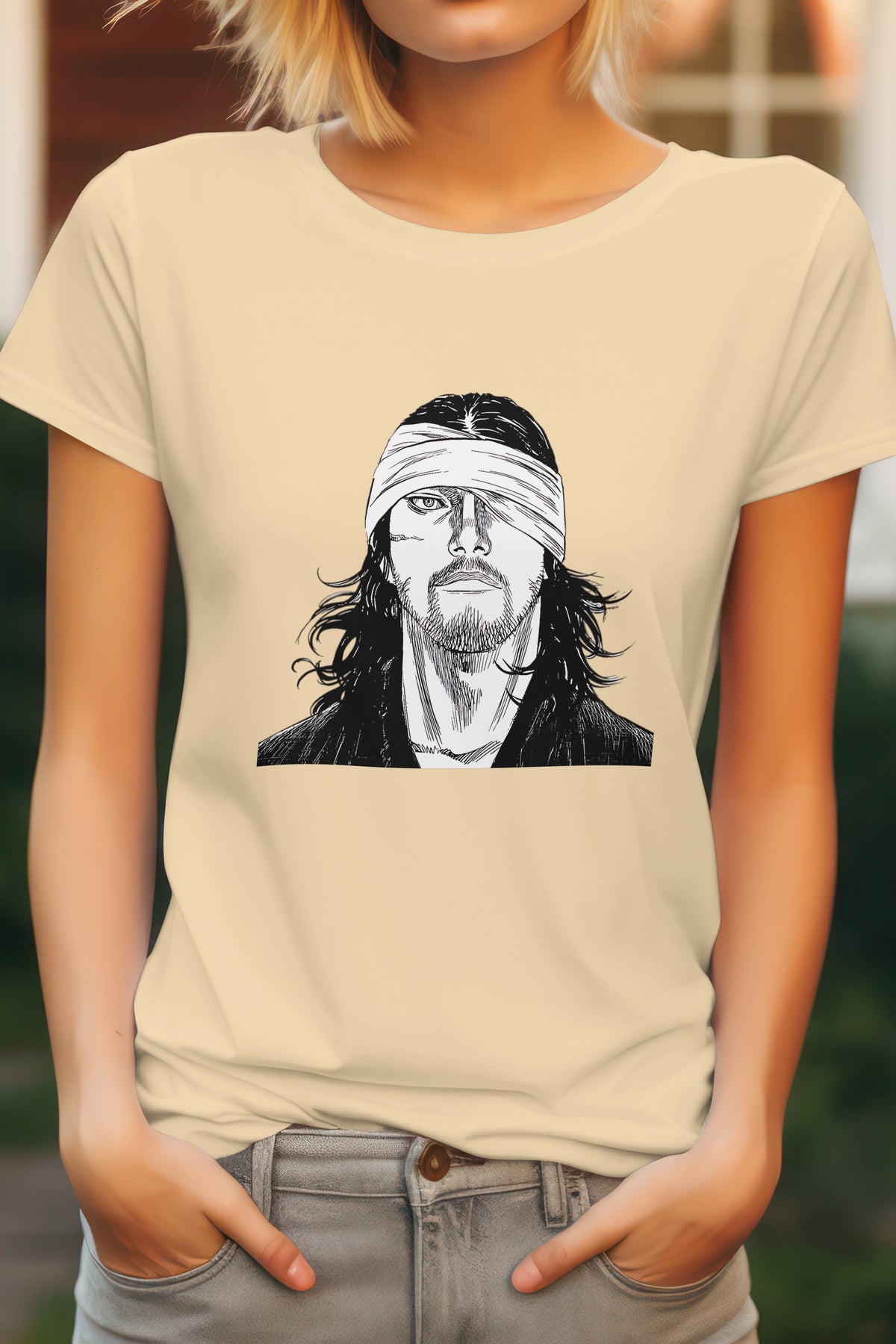 Unisex Pirate guy Graphic Printed Round Neck Cotton T Shirt