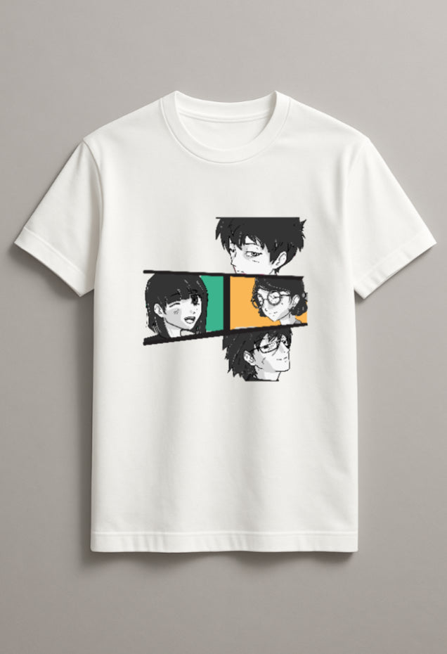 Unisex People Graphic Printed Round Neck Cotton T Shirt