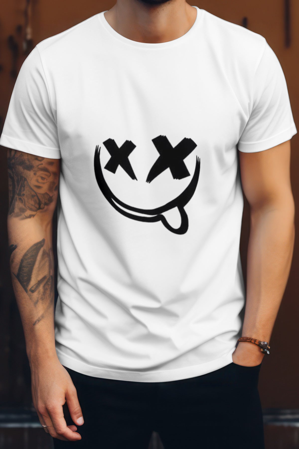 Unisex Fun Marshmallow Graphic Printed Round Neck Cotton T Shirt