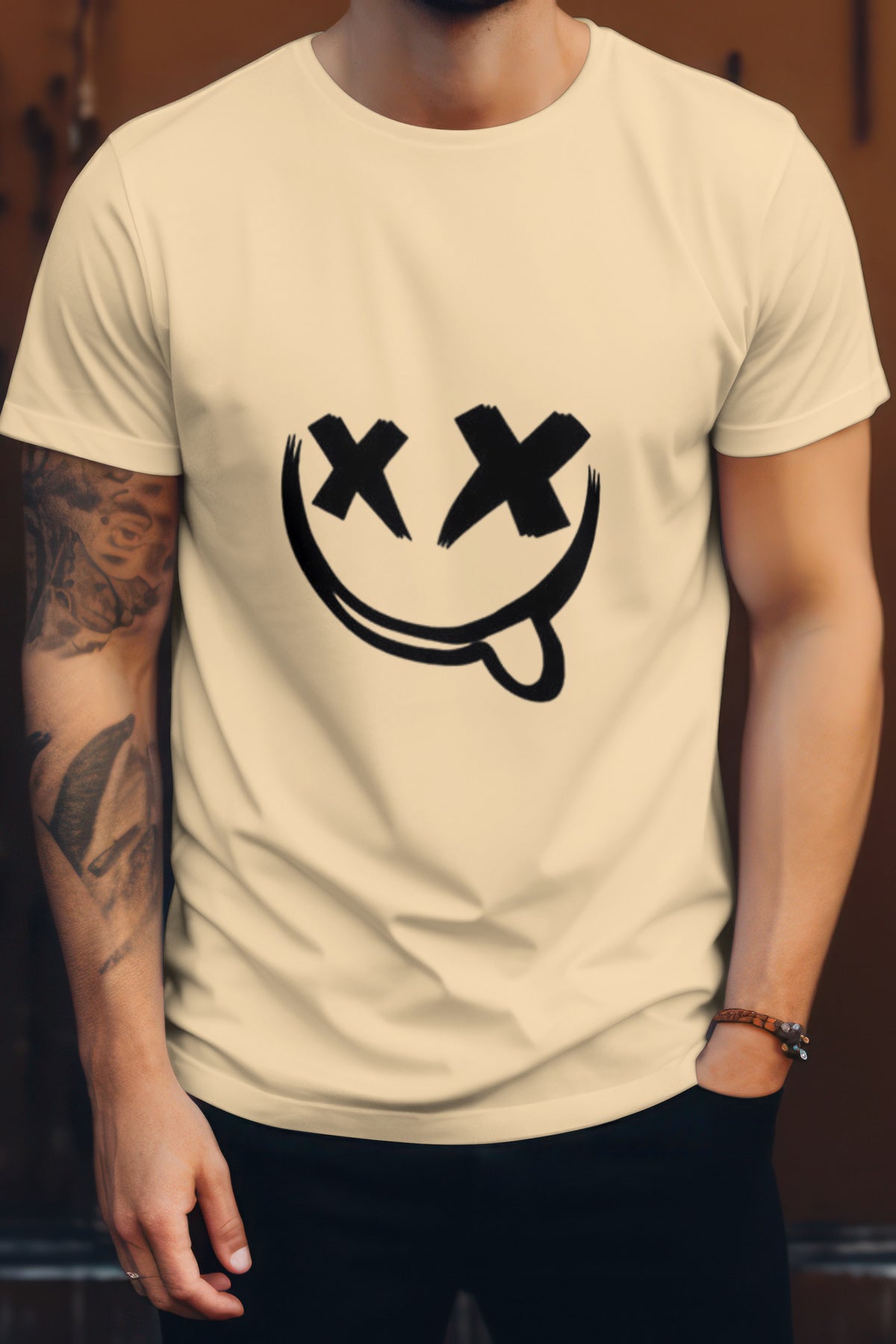 Unisex Fun Marshmallow Graphic Printed Round Neck Cotton T Shirt