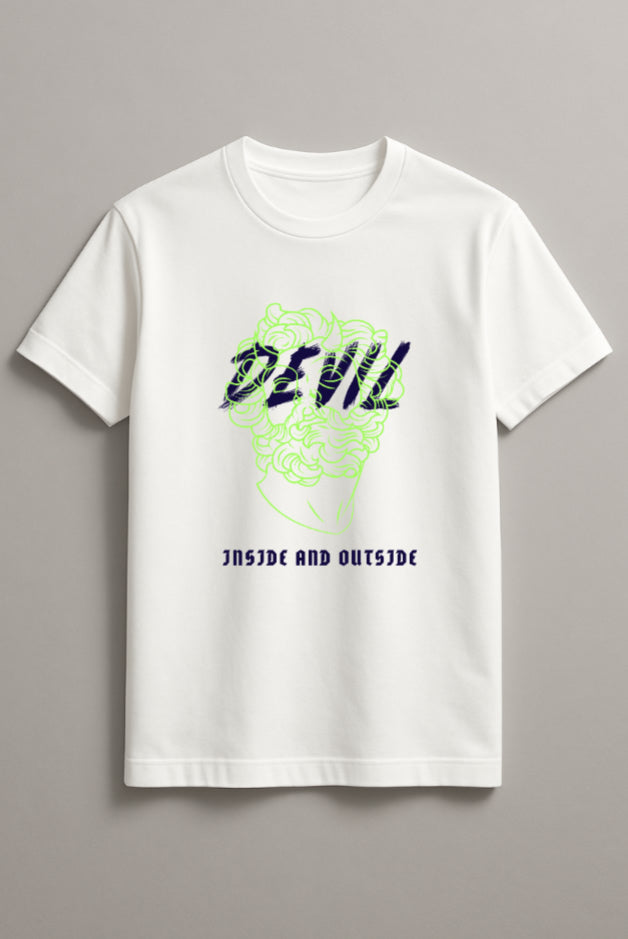 Unisex Devil Inside Graphic Printed Round Neck Cotton T Shirt