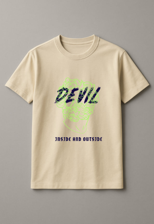 Unisex Devil Inside Graphic Printed Round Neck Cotton T Shirt