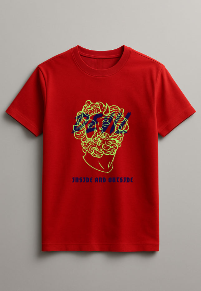 Unisex Devil Inside Graphic Printed Round Neck Cotton T Shirt