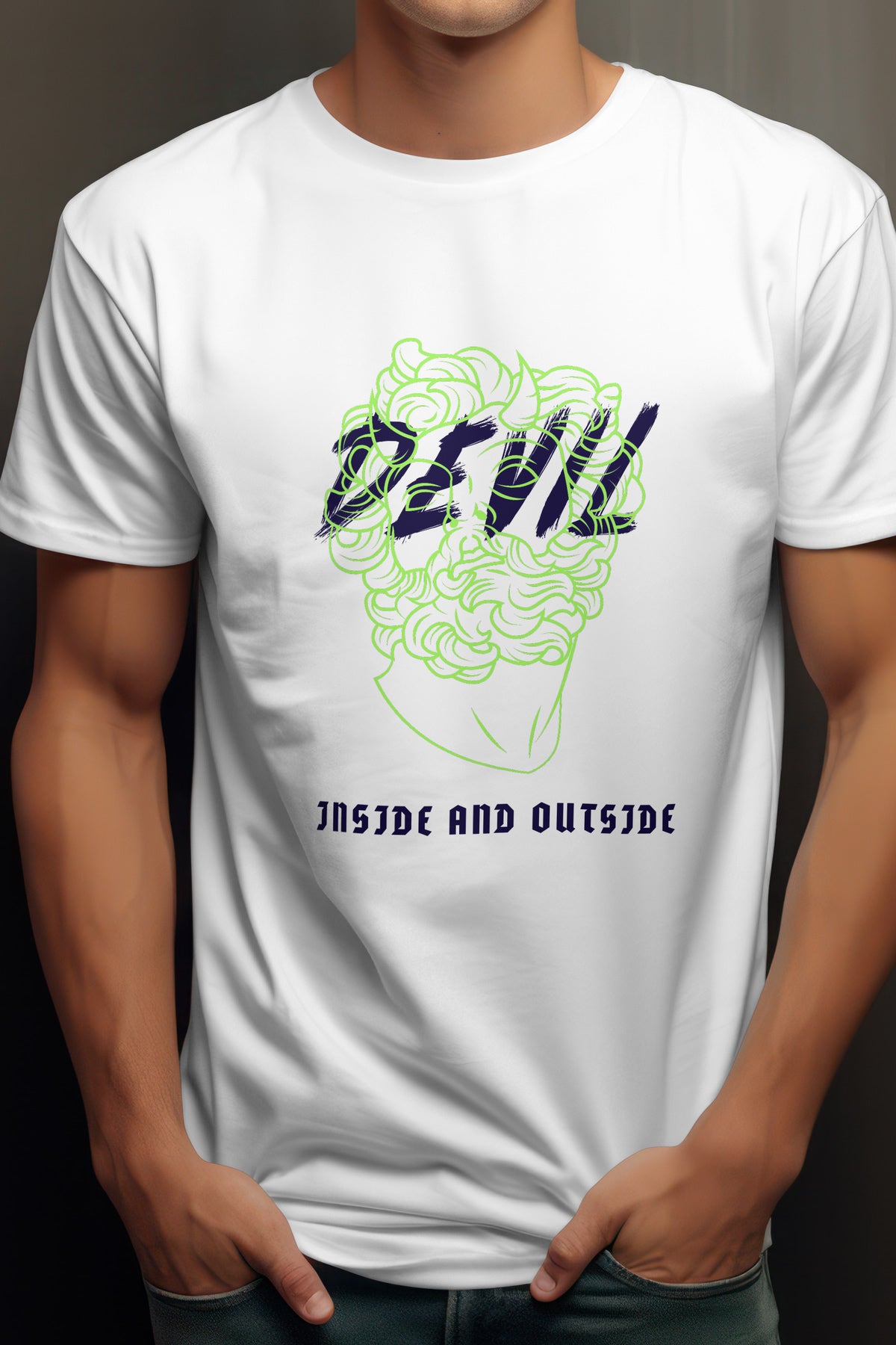Unisex Devil Inside Graphic Printed Round Neck Cotton T Shirt