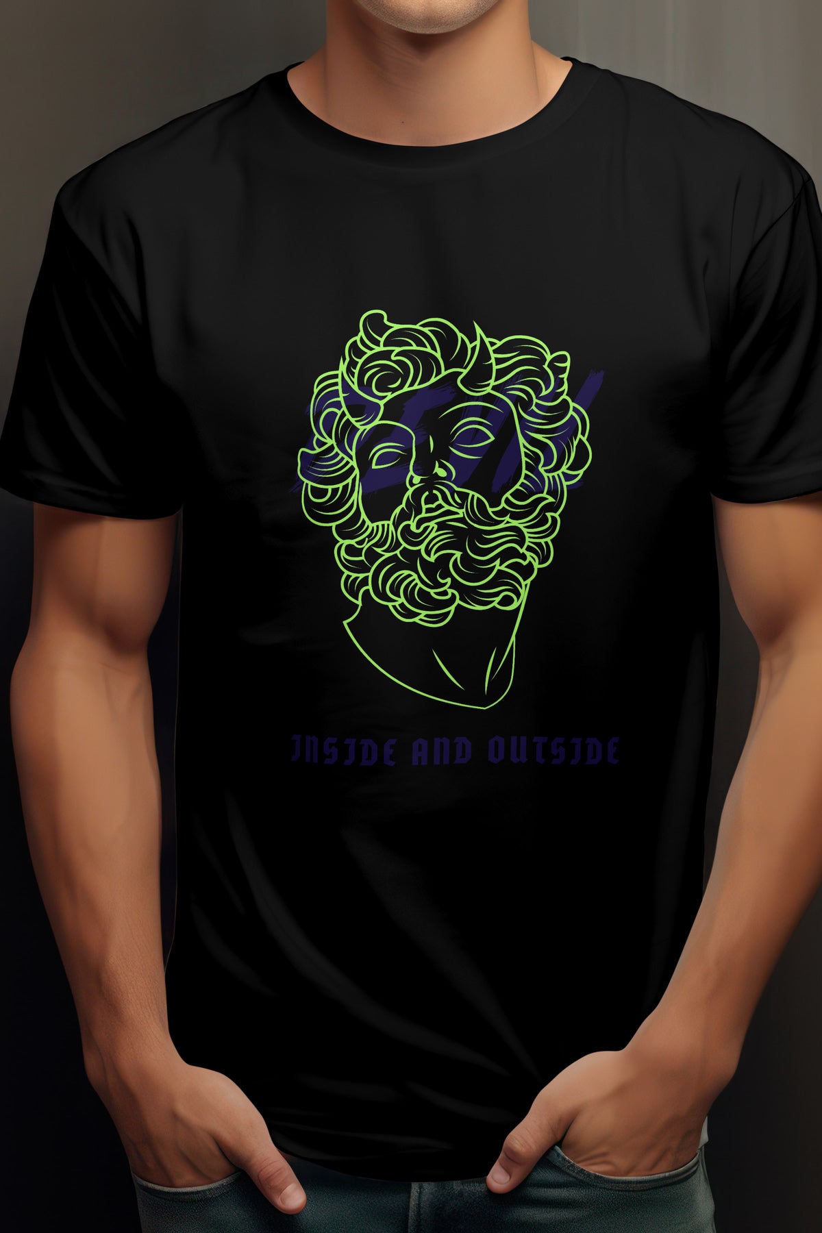 Unisex Devil Inside Graphic Printed Round Neck Cotton T Shirt