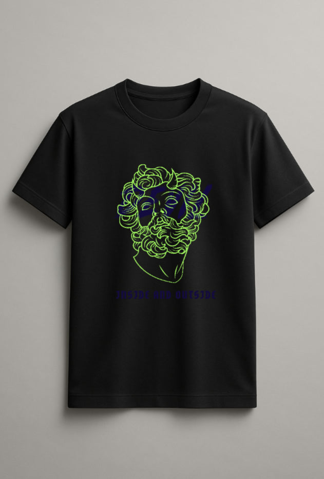 Unisex Devil Inside Graphic Printed Round Neck Cotton T Shirt