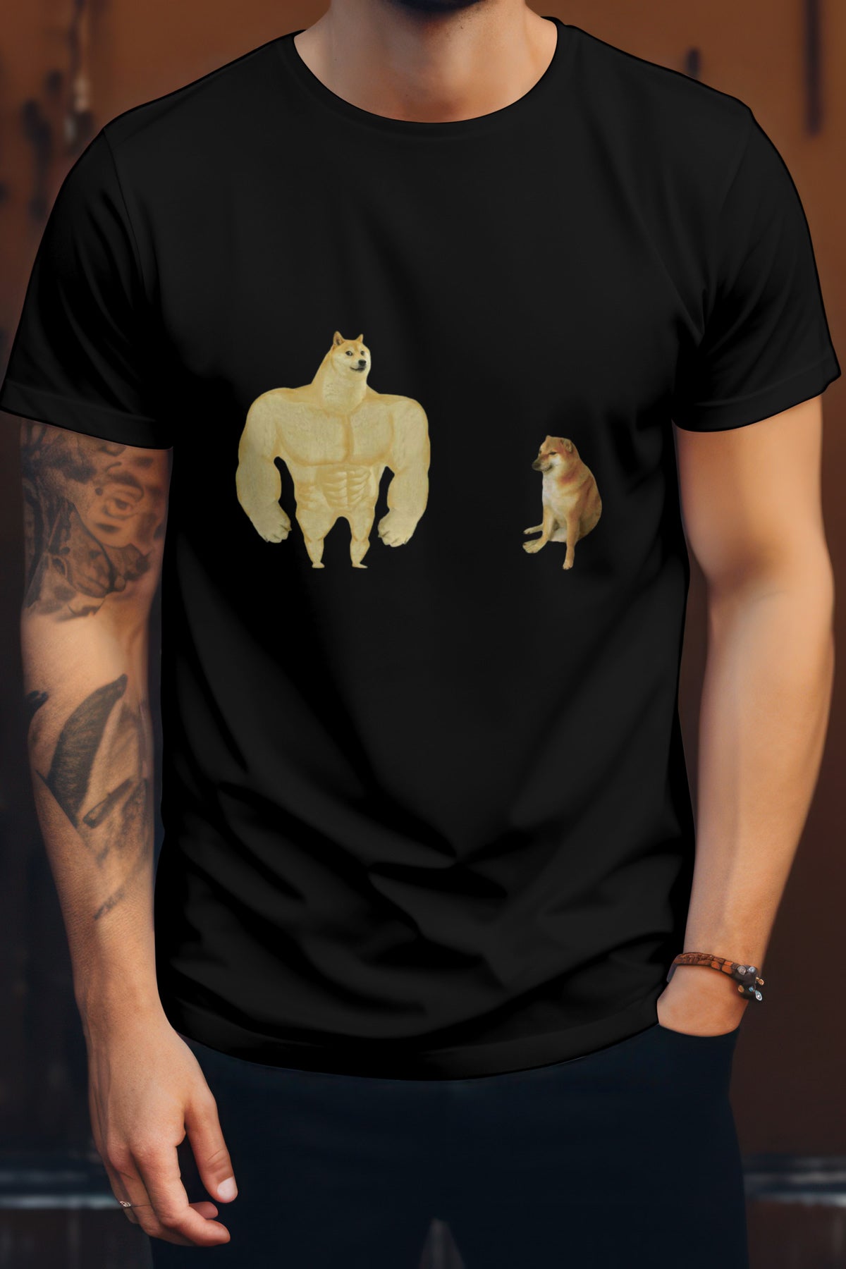 Unisex Cheems Graphic Printed Round Neck Cotton T Shirt