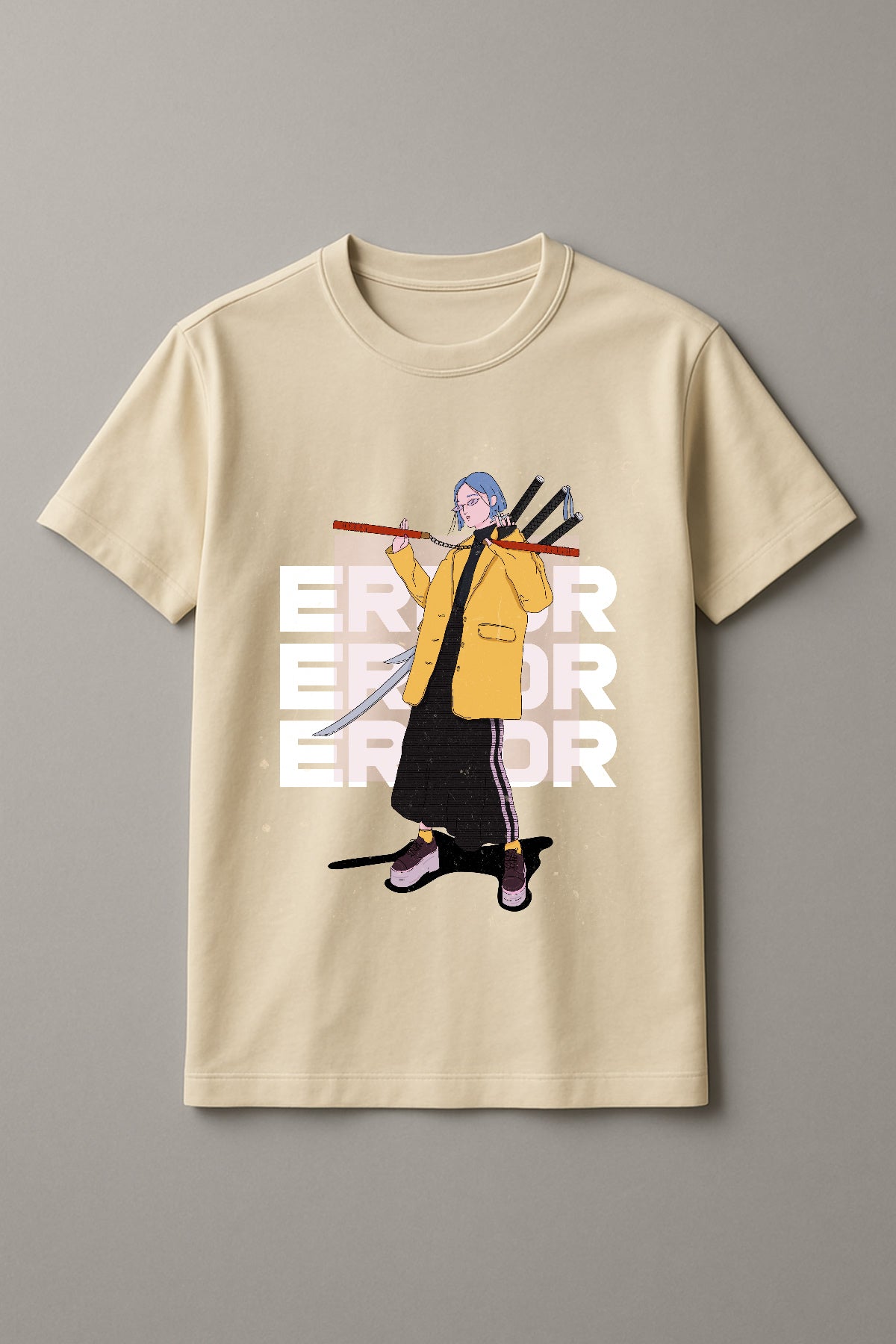 Unisex Error Graphic Printed Round Neck Cotton T Shirt