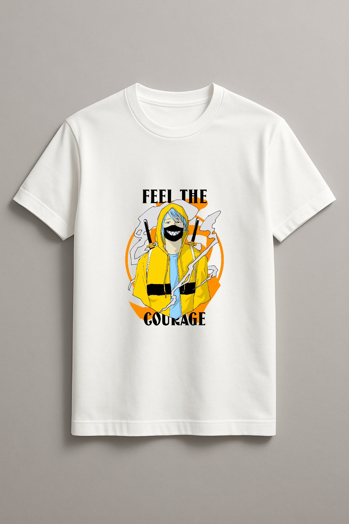 Unisex Feel the Courage Graphic Printed Round Neck Cotton T Shirt