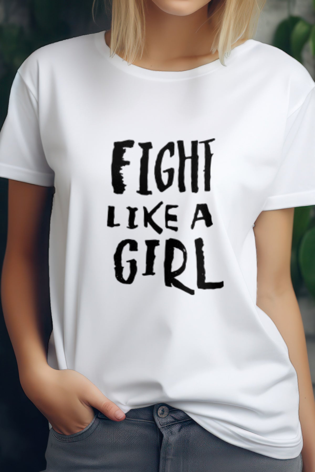 Fight Like a Girl Women's Graphic Tee Empowerment T-Shirt