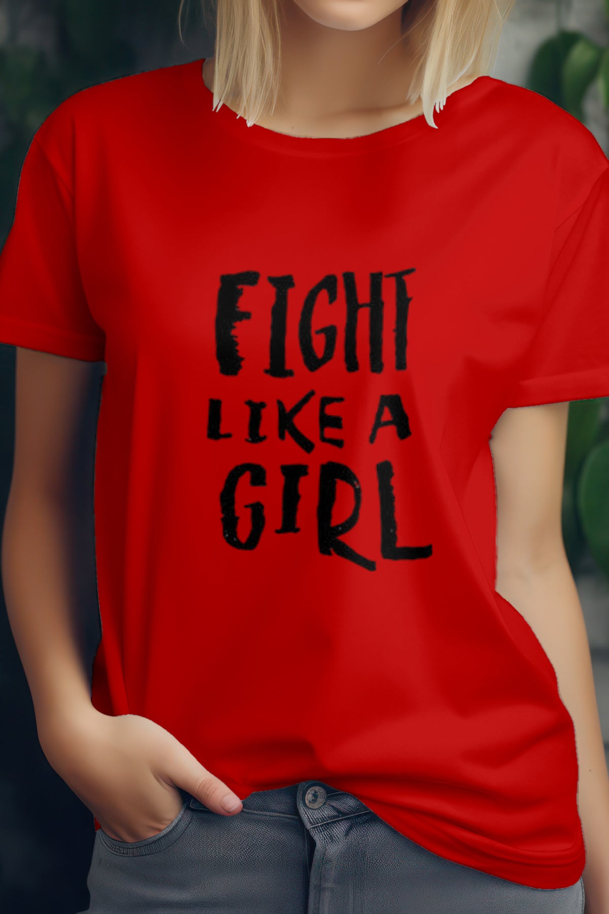 Fight Like a Girl Women's Graphic Tee Empowerment T-Shirt
