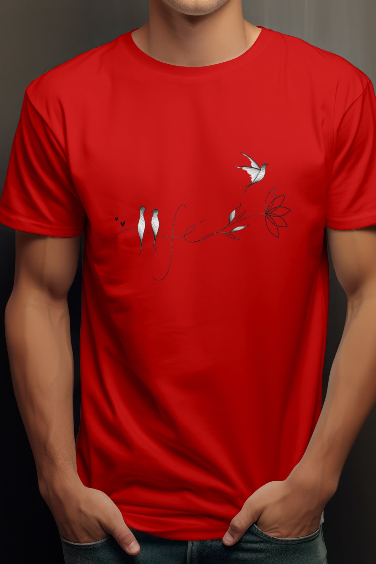 Women's Bird Life Graphic Tee Cotton Round Neck